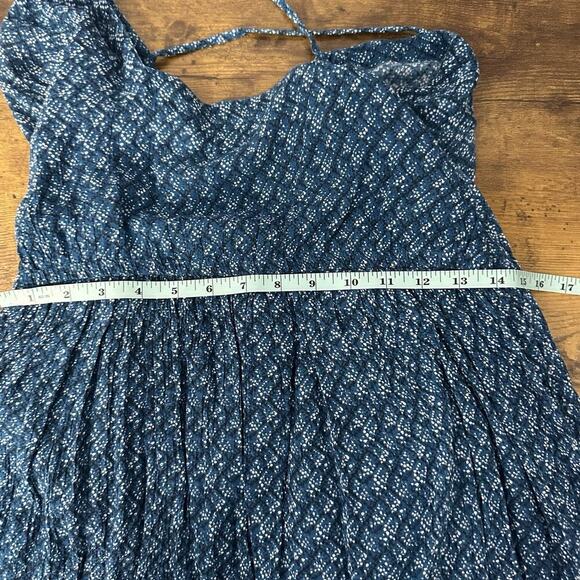 Earthbound Trading Co Mini Dress Womens M Blue Flutter Sleeve Boho Hippie Girlie - Picture 9 of 10